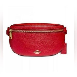 Coach Red Leather Belt Waist Bag
